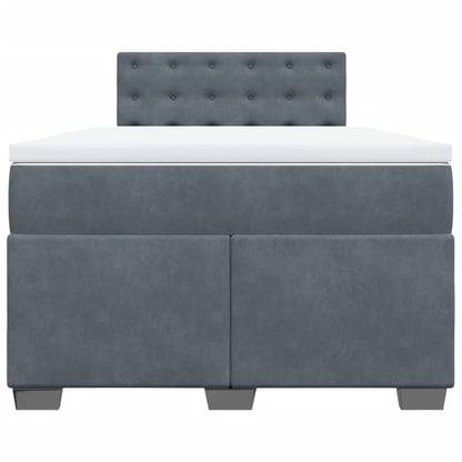 Giroletto a Molle con Materasso Grigio Scuro 120x190 cm Velluto - homemem39