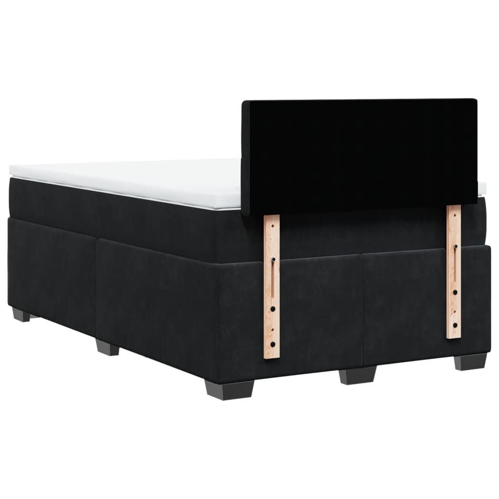 Giroletto a Molle con Materasso Nero 120x190 cm in Velluto
