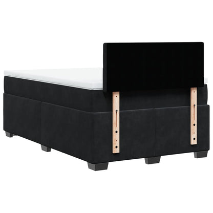 Giroletto a Molle con Materasso Nero 120x190 cm in Velluto