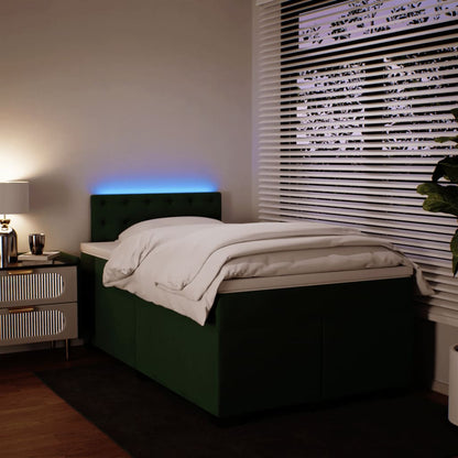 Giroletto a Molle con Materasso Verde Scuro 120x190 cm Velluto - homemem39