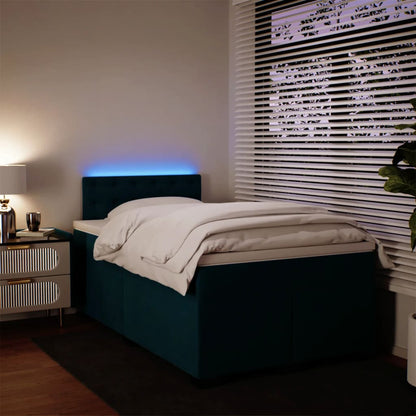 Giroletto a Molle con Materasso Blu 120x190 cm in Velluto - homemem39