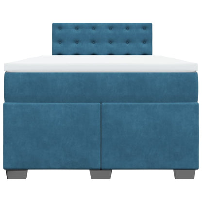 Giroletto a Molle con Materasso Blu 120x190 cm in Velluto - homemem39