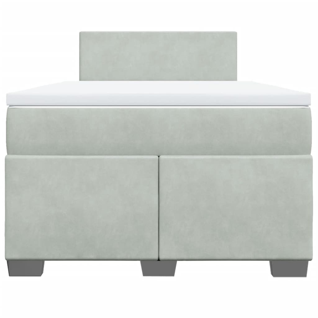 Giroletto a Molle con Materasso Grigio Chiaro 120x200cm Velluto - homemem39
