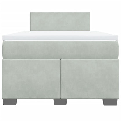 Giroletto a Molle con Materasso Grigio Chiaro 120x200cm Velluto