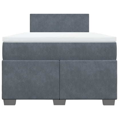Giroletto a Molle con Materasso Grigio Scuro 120x200 cm Velluto