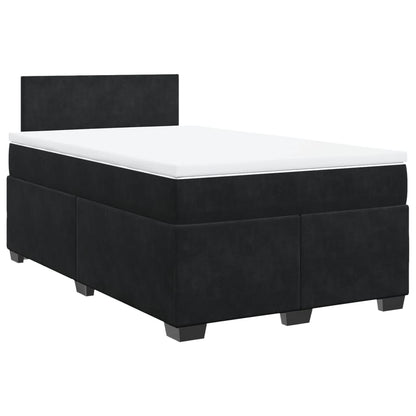Giroletto a Molle con Materasso Nero 120x200 cm in Velluto