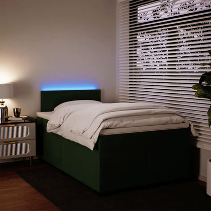 Giroletto a Molle con Materasso Verde Scuro 120x200 cm Velluto - homemem39