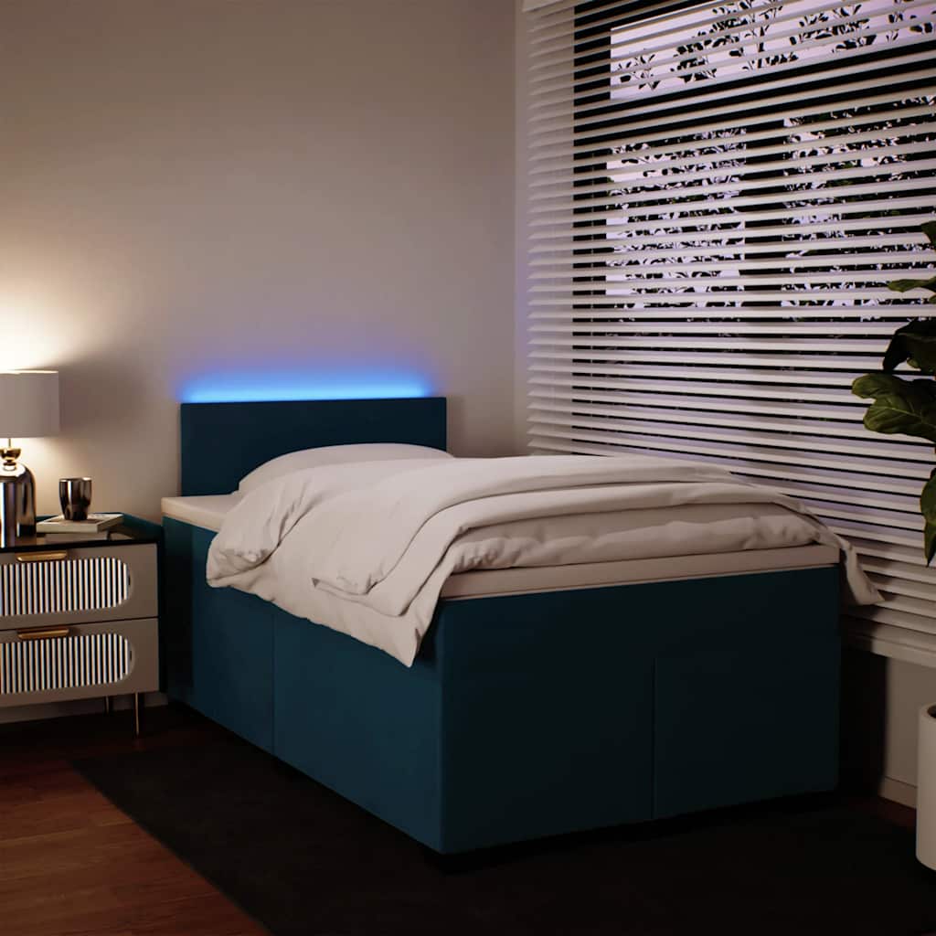 Giroletto a Molle con Materasso Blu 120x200 cm in Velluto | homemem39