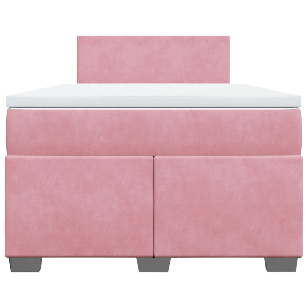 Giroletto a Molle con Materasso Rosa 120x200 cm in Velluto