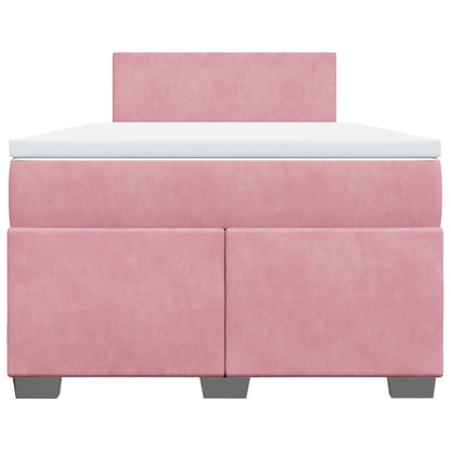 Giroletto a Molle con Materasso Rosa 120x200 cm in Velluto