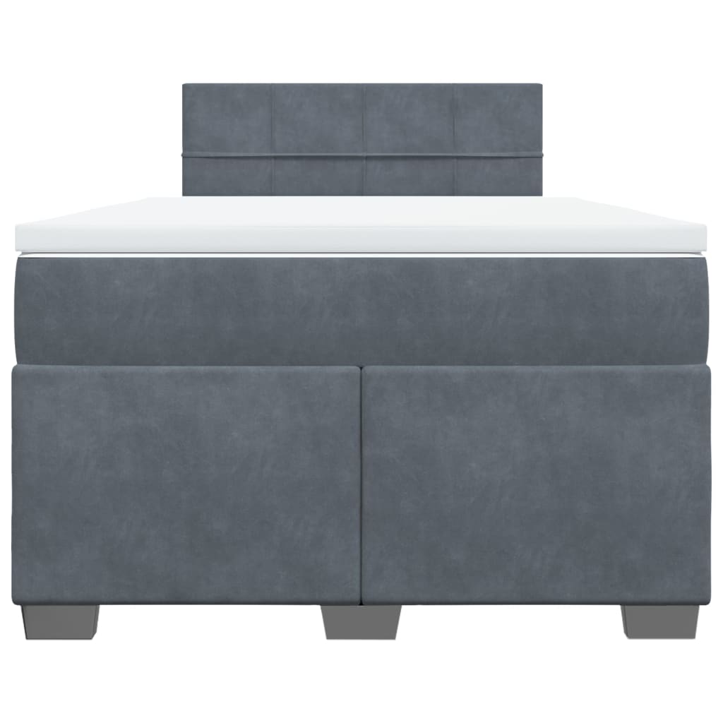 Giroletto a Molle con Materasso Grigio Scuro 120x200 cm Velluto - homemem39