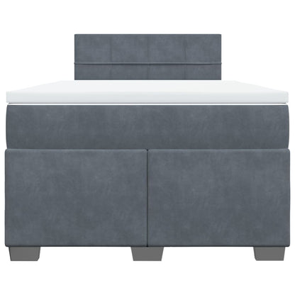 Giroletto a Molle con Materasso Grigio Scuro 120x200 cm Velluto - homemem39