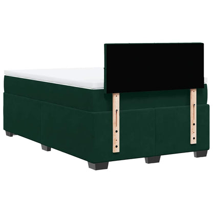 Giroletto a Molle con Materasso Verde Scuro 120x200 cm Velluto