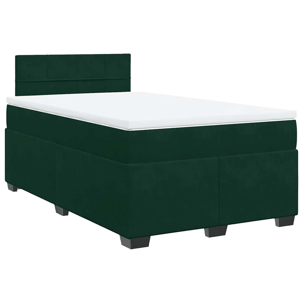 Giroletto a Molle con Materasso Verde Scuro 120x200 cm Velluto