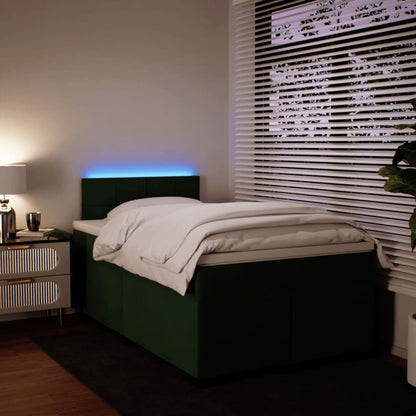 Giroletto a Molle con Materasso Verde Scuro 120x200 cm Velluto - homemem39