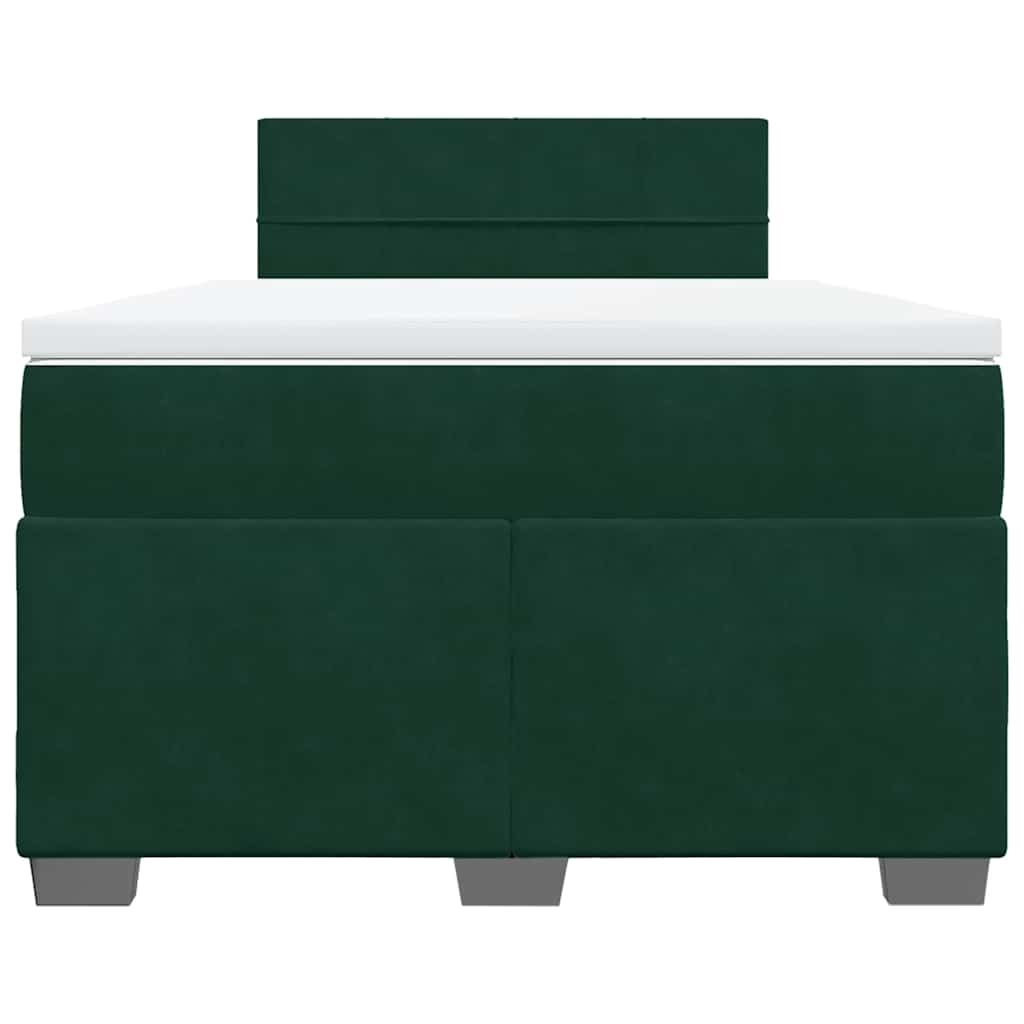 Giroletto a Molle con Materasso Verde Scuro 120x200 cm Velluto
