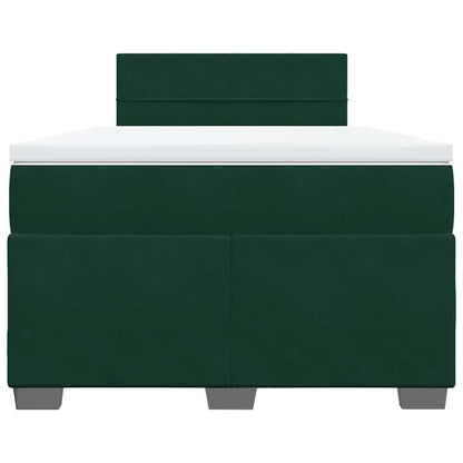 Giroletto a Molle con Materasso Verde Scuro 120x200 cm Velluto