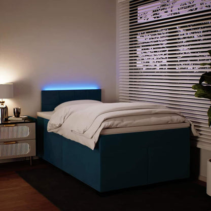 Giroletto a Molle con Materasso Blu 120x200 cm in Velluto | homemem39