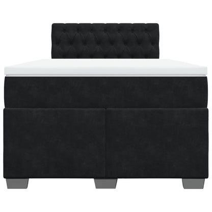 Giroletto a Molle con Materasso Nero 120x200 cm in Velluto