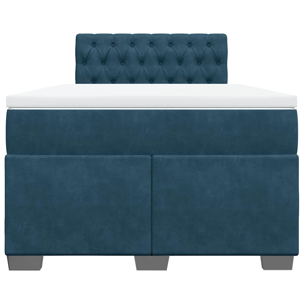 Giroletto a Molle con Materasso Blu 120x200 cm in Velluto