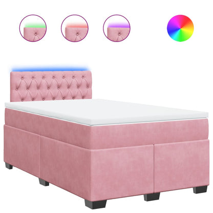 Giroletto a Molle con Materasso Rosa 120x200 cm in Velluto