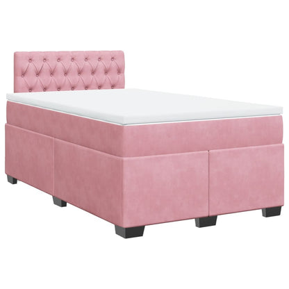 Giroletto a Molle con Materasso Rosa 120x200 cm in Velluto