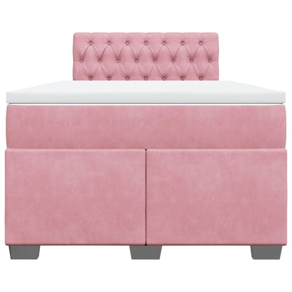 Giroletto a Molle con Materasso Rosa 120x200 cm in Velluto