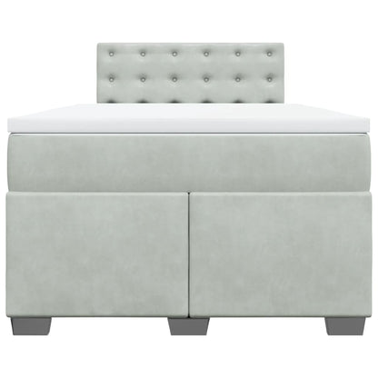Giroletto a Molle con Materasso Grigio Chiaro 120x200cm Velluto