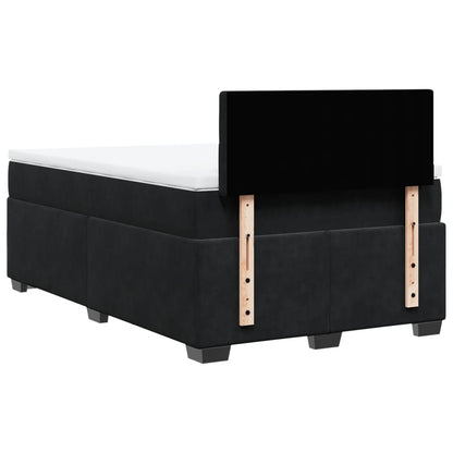 Giroletto a Molle con Materasso Nero 120x200 cm in Velluto