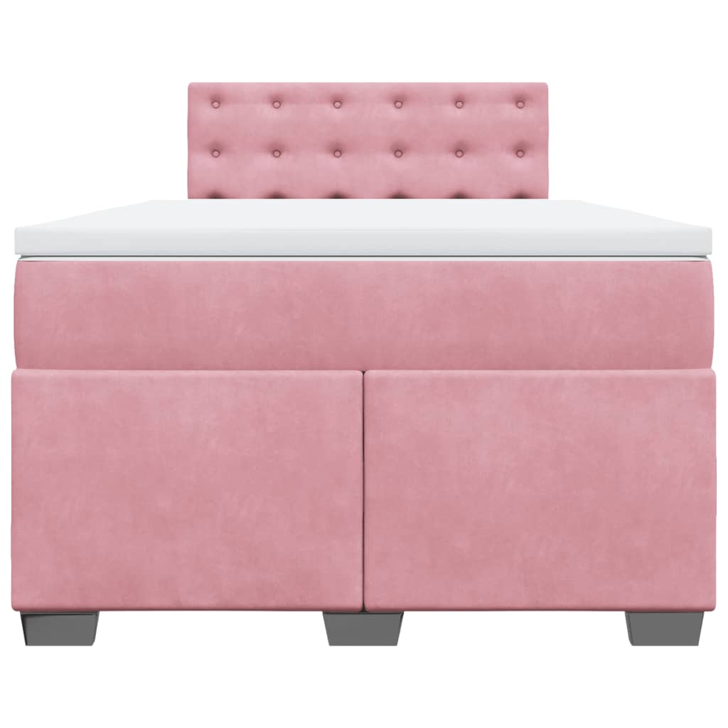Giroletto a Molle con Materasso Rosa 120x200 cm in Velluto
