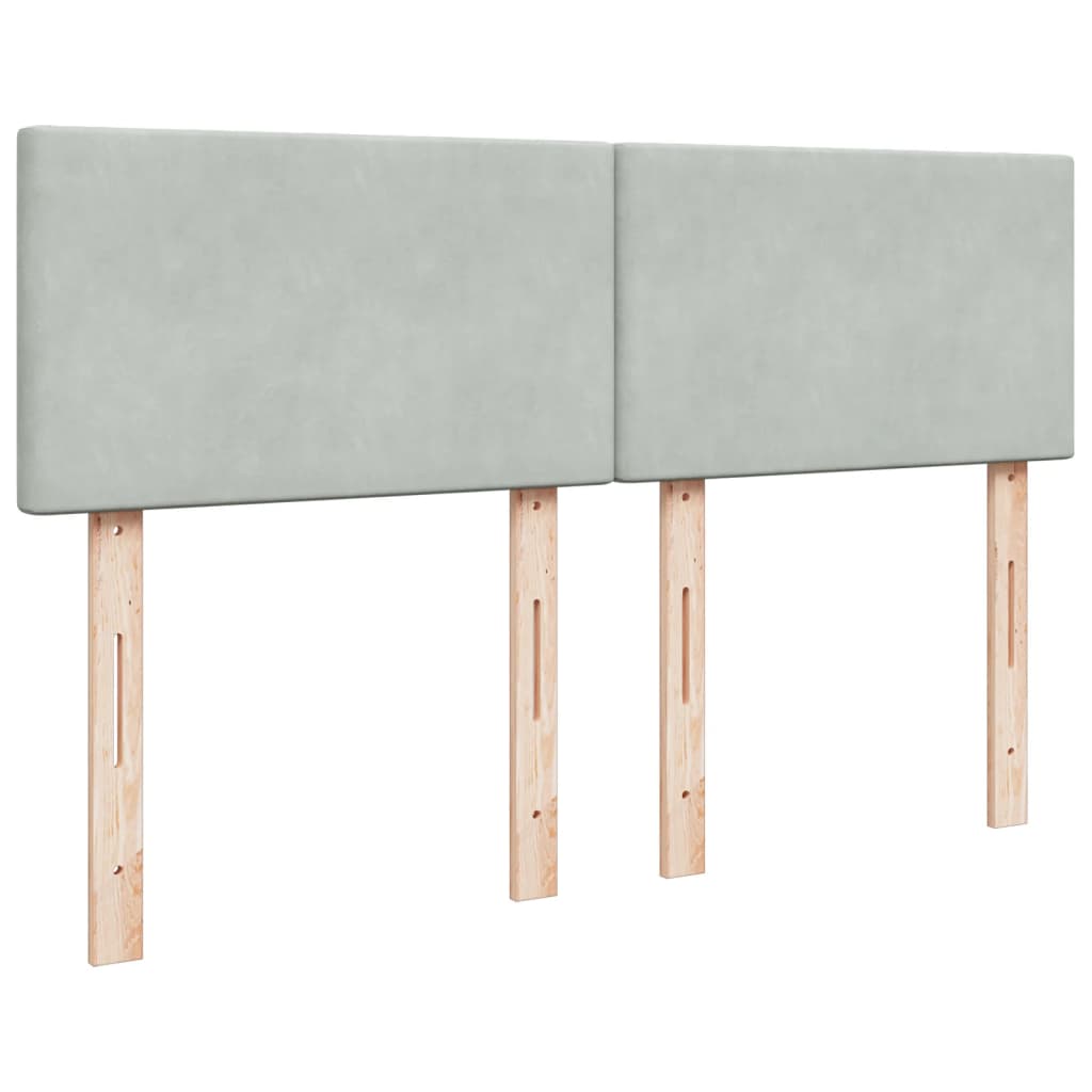 Giroletto a Molle con Materasso Grigio Chiaro 140x190cm Velluto - homemem39