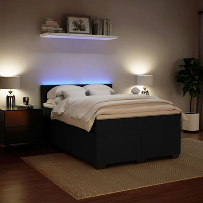 Giroletto a Molle con Materasso Nero 140x190 cm in Velluto | homemem39