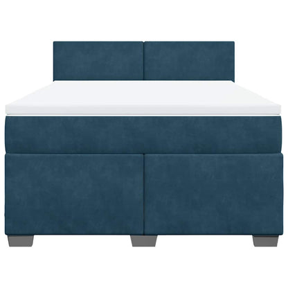 Giroletto a Molle con Materasso Blu 140x190 cm in Velluto | homemem39