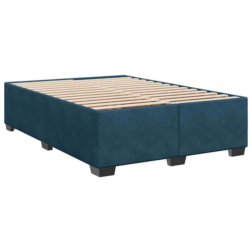 Giroletto a Molle con Materasso Blu 140x190 cm in Velluto | homemem39