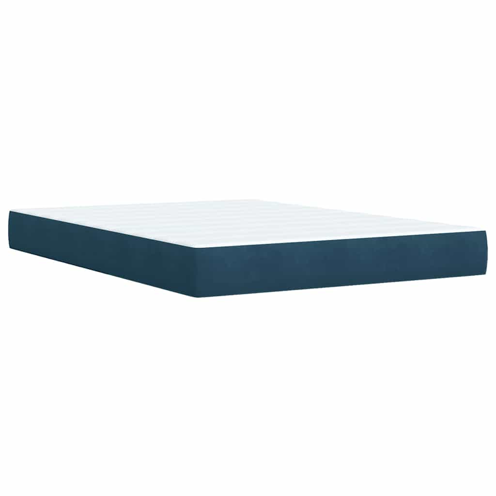 Giroletto a Molle con Materasso Blu 140x190 cm in Velluto | homemem39