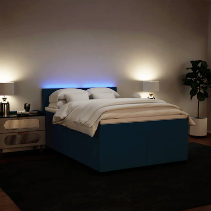 Giroletto a Molle con Materasso Blu 140x190 cm in Velluto | homemem39