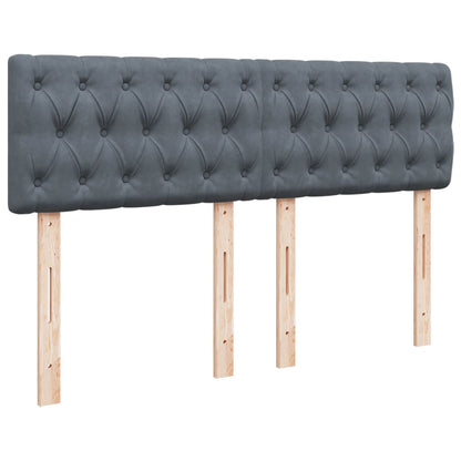 Giroletto a Molle con Materasso Grigio Scuro 140x190 cm Velluto