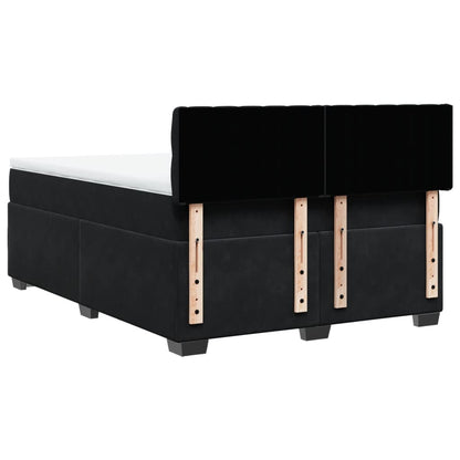Giroletto a Molle con Materasso Nero 140x190 cm in Velluto