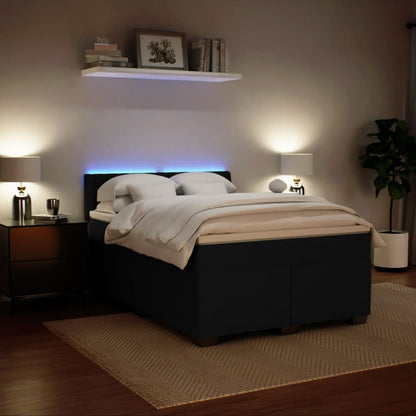 Giroletto a Molle con Materasso Nero 140x190 cm in Velluto | homemem39