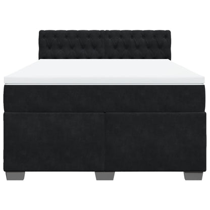 Giroletto a Molle con Materasso Nero 140x190 cm in Velluto | homemem39