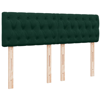 Giroletto a Molle con Materasso Verde Scuro 140x190 cm Velluto