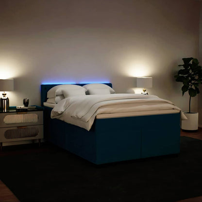 Giroletto a Molle con Materasso Blu 140x190 cm in Velluto