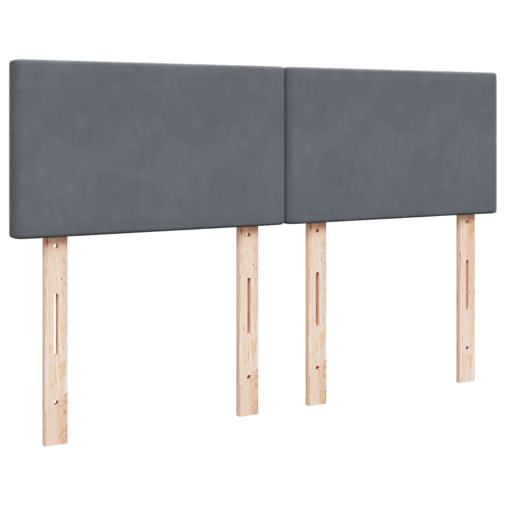 Giroletto a Molle con Materasso Grigio Scuro 140x200 cm Velluto - homemem39