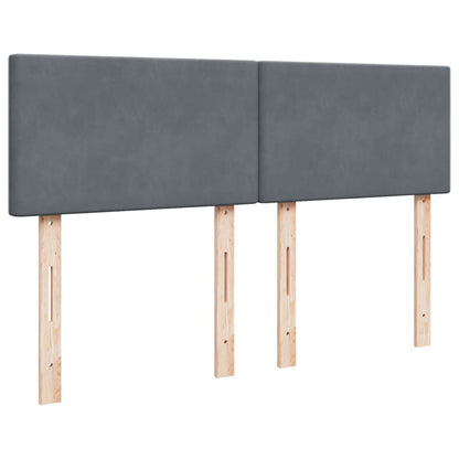 Giroletto a Molle con Materasso Grigio Scuro 140x200 cm Velluto