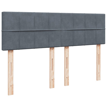 Giroletto a Molle con Materasso Grigio Scuro 140x200 cm Velluto