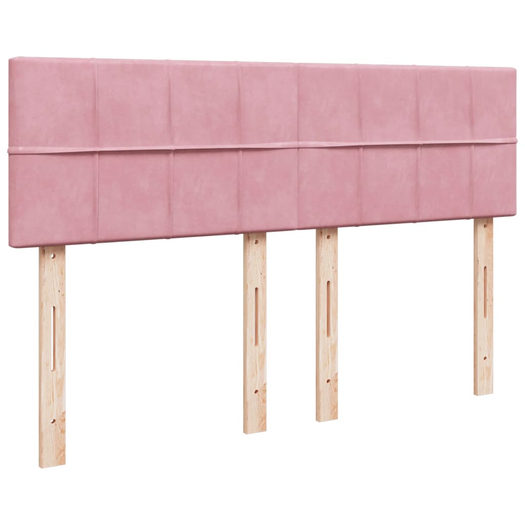 Giroletto a Molle con Materasso Rosa 140x200 cm in Velluto