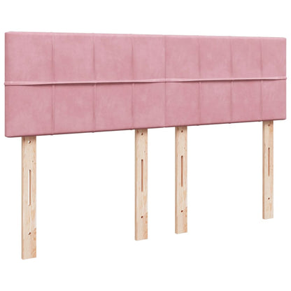 Giroletto a Molle con Materasso Rosa 140x200 cm in Velluto
