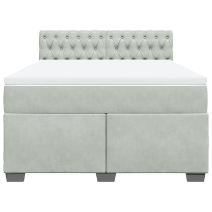 Giroletto a Molle con Materasso Grigio Chiaro 140x200cm Velluto