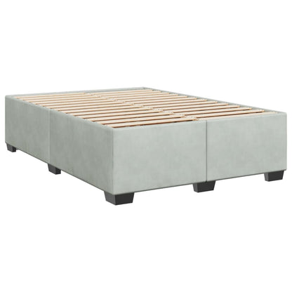 Giroletto a Molle con Materasso Grigio Chiaro 140x200cm Velluto