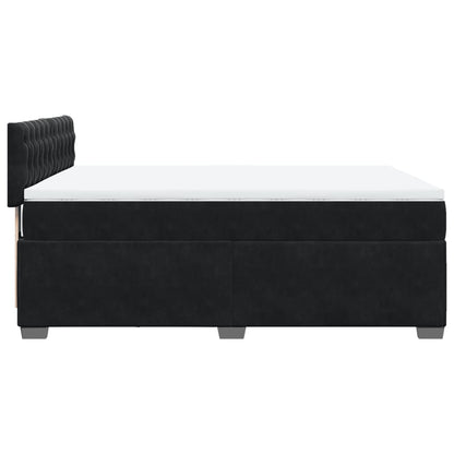 Giroletto a Molle con Materasso Nero 140x200 cm in Velluto